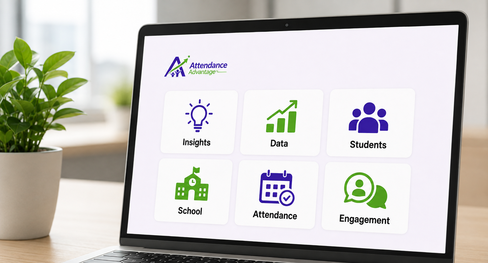 Laptop screen with some categories included in Attendance Advantage results