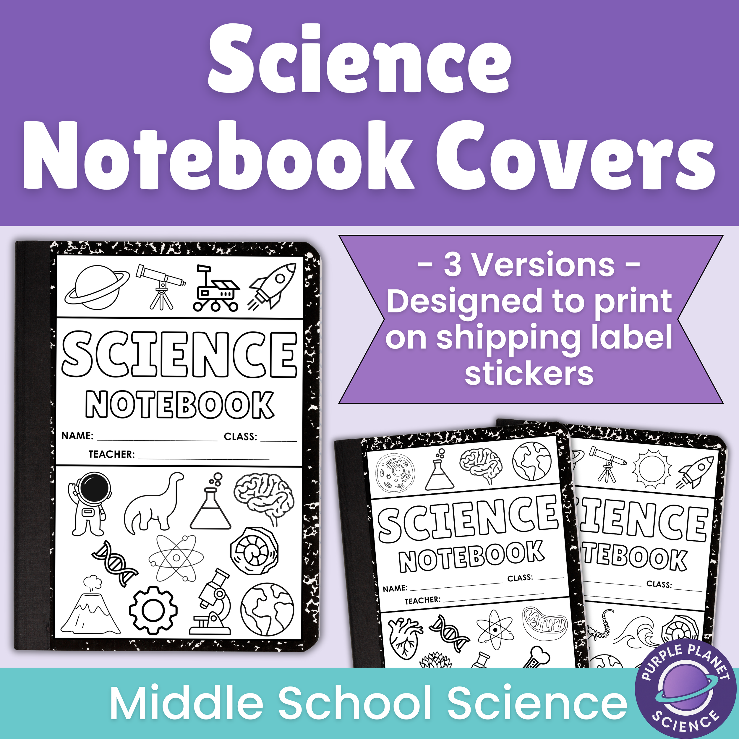 Science Notebook Front Cover Labels