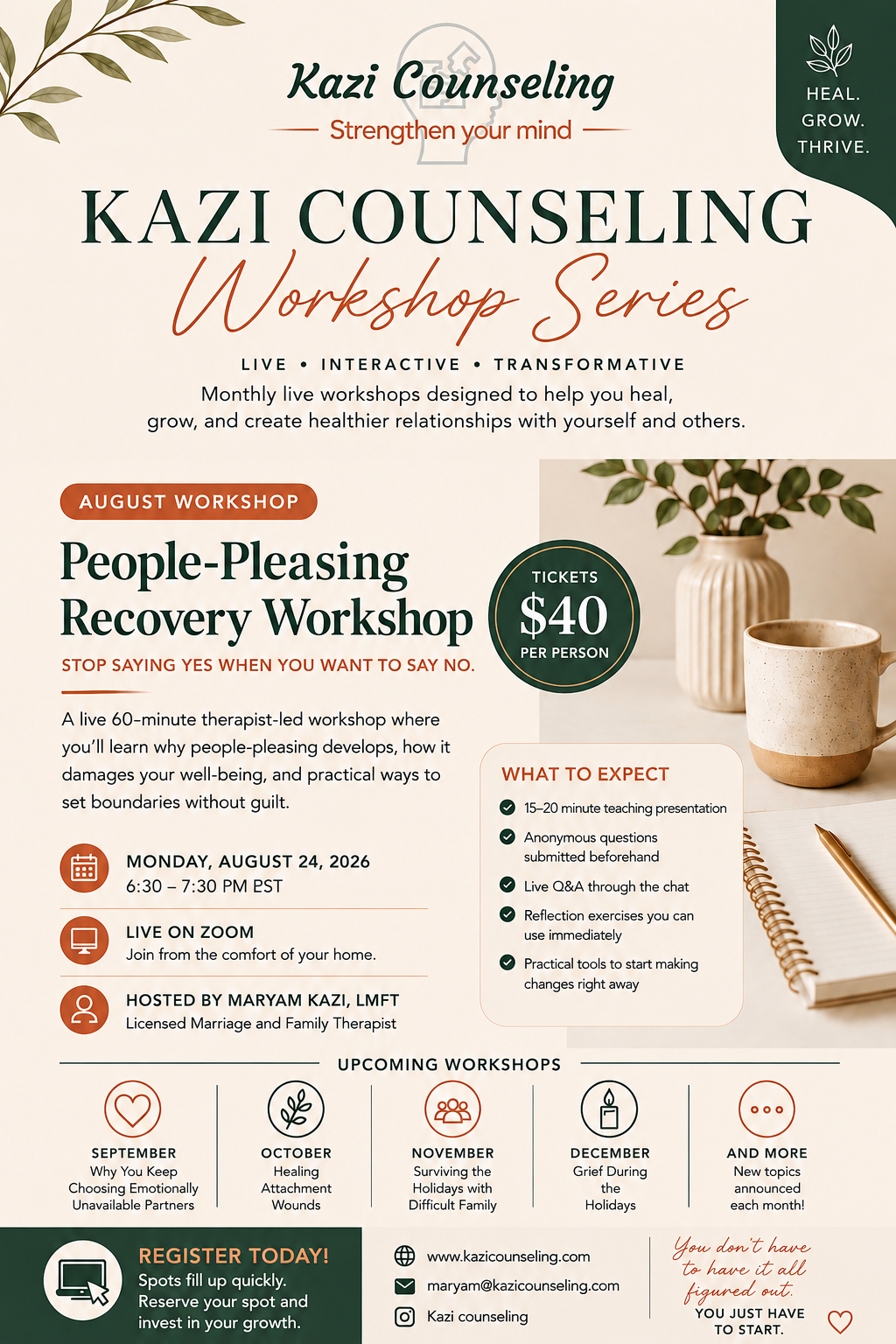 People Pleasing Workshop - August 2026