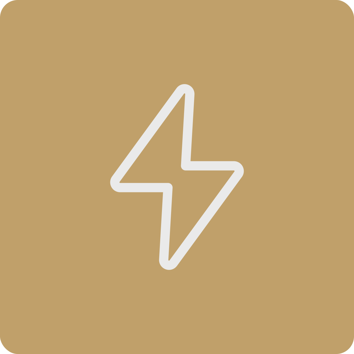 White lightning bolt symbol on a gold background.
