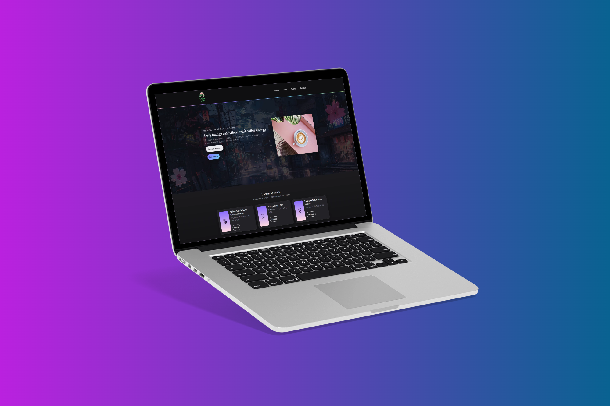 Otaku Café Landing Page Mock Up