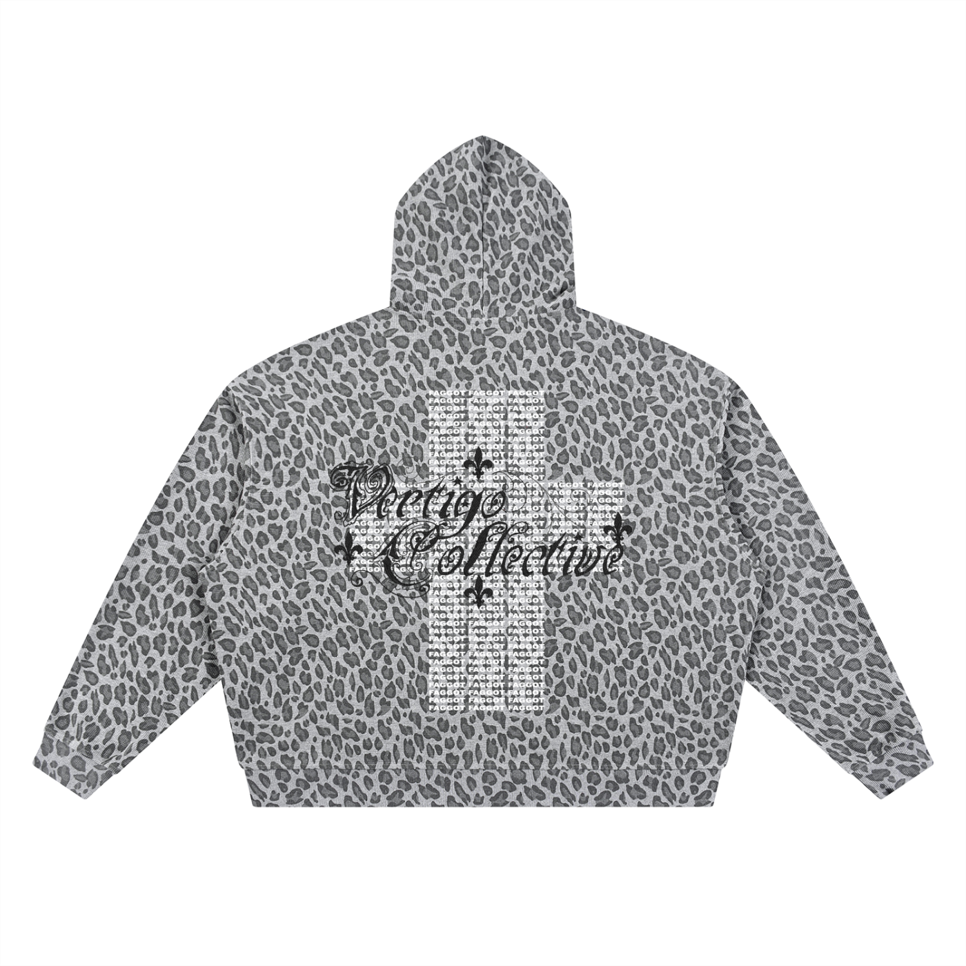 LEOPARD FAGGOT CROSS HOODIE