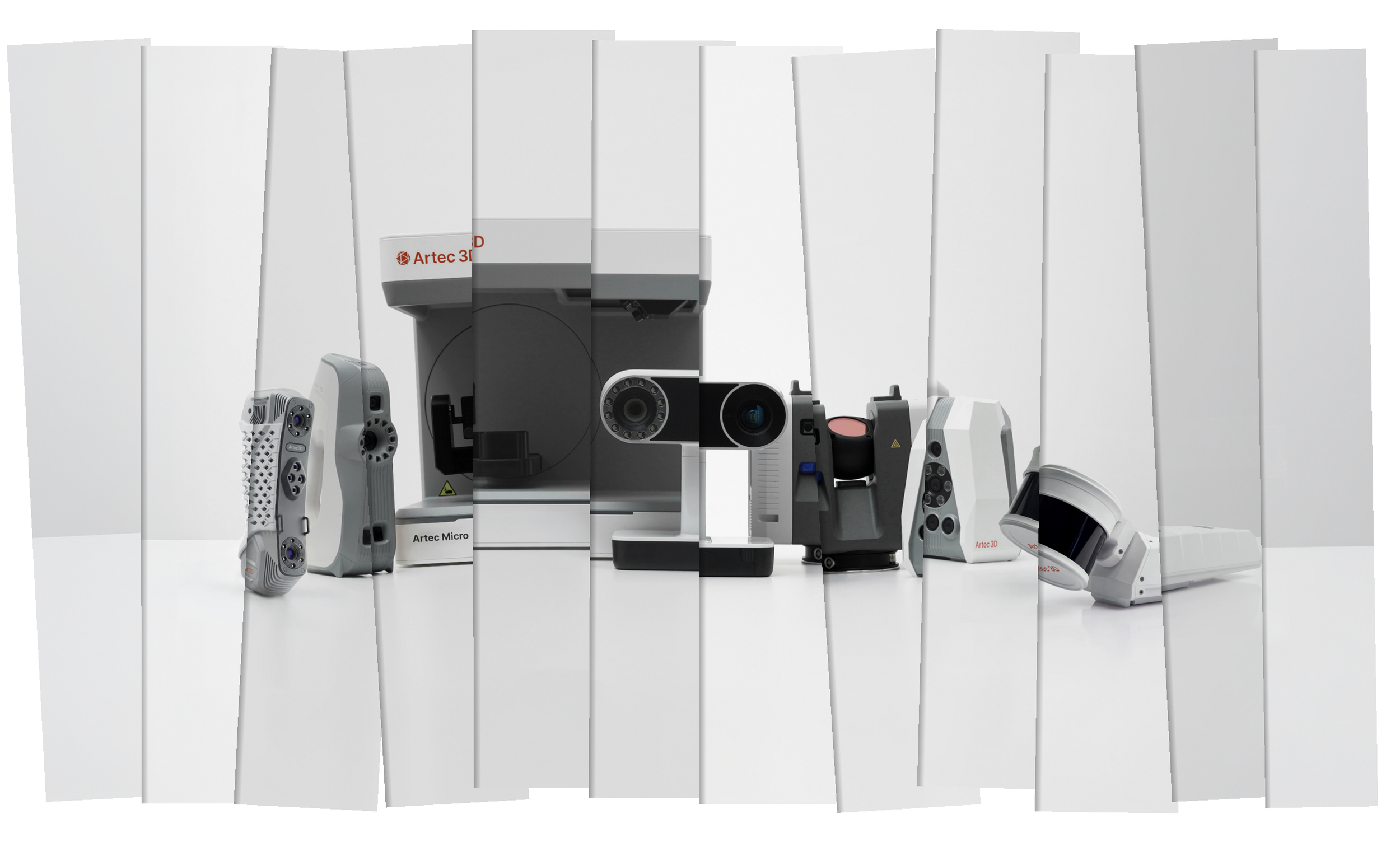An illustration showing how panoramas are made by aligning overlapping images and how it is similar to the function of some 3D scanenrs