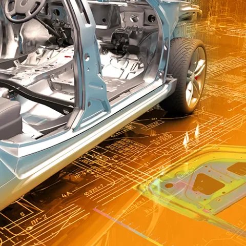 A car body inspected in PolyWorks Inspector