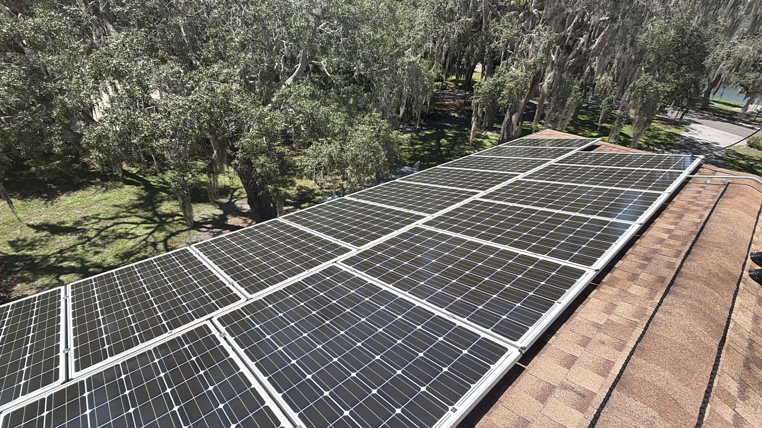 Residential solar panels after professional deep cleaning