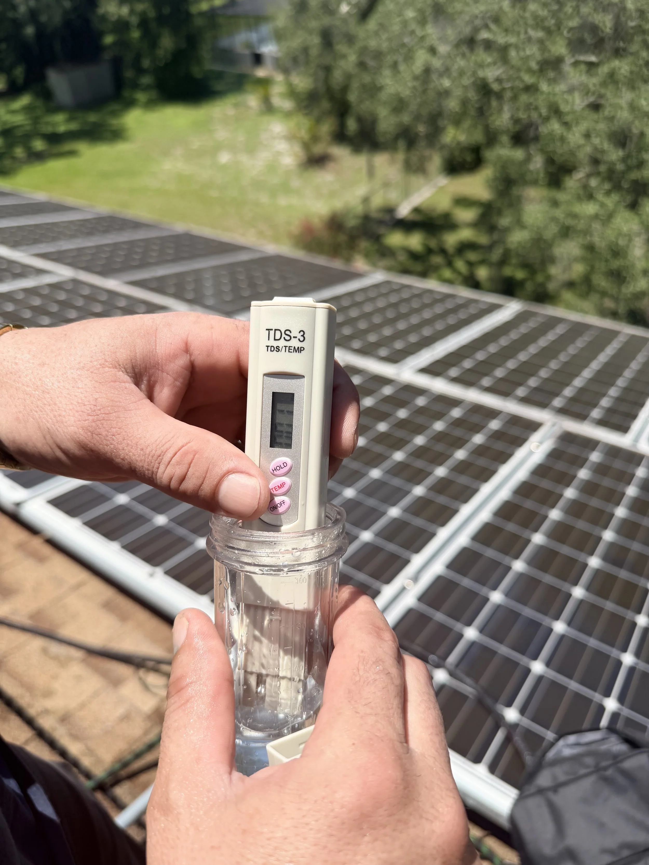 Water quality testing for professional solar panel cleaning