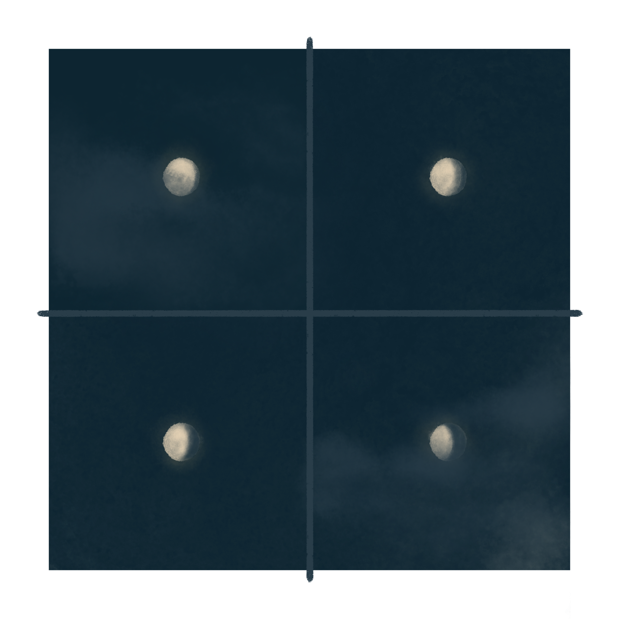 Image: A waning moon wanes. Slowly covered by drifting clouds. (Copy)