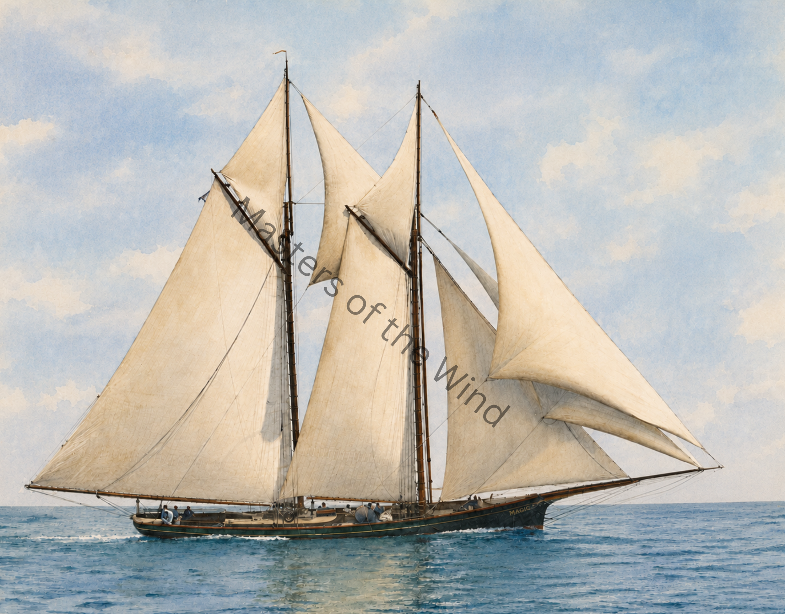 Print of Yacht Magic, 1870 winner of the 1st America's Cup Defense