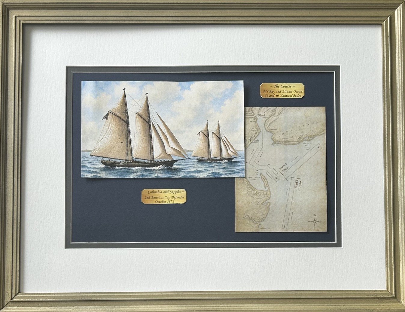 Yachts Columbia and Sappho, 1871 winners of the 2nd America's Cup Defense, Heritage Edition