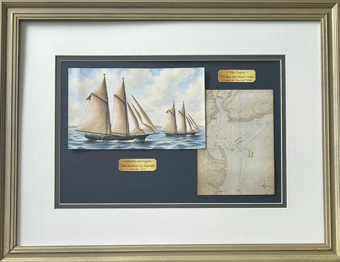 Historic images of the yachts Columbia and Sappho, 1871 winners of the 2nd America's Cup Defense, Heritage Edition