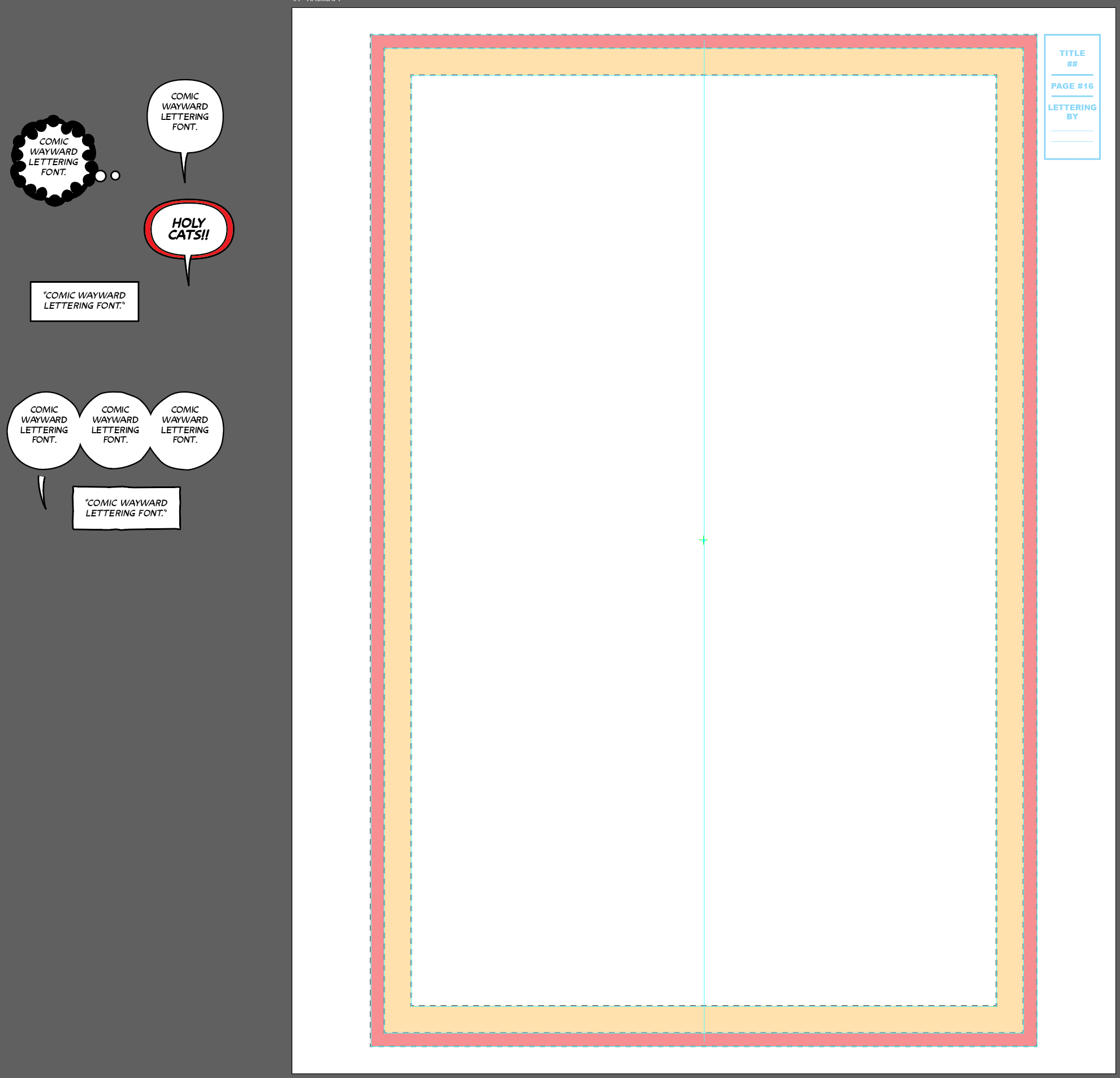 Professional Comic Book Lettering Template & Fonts