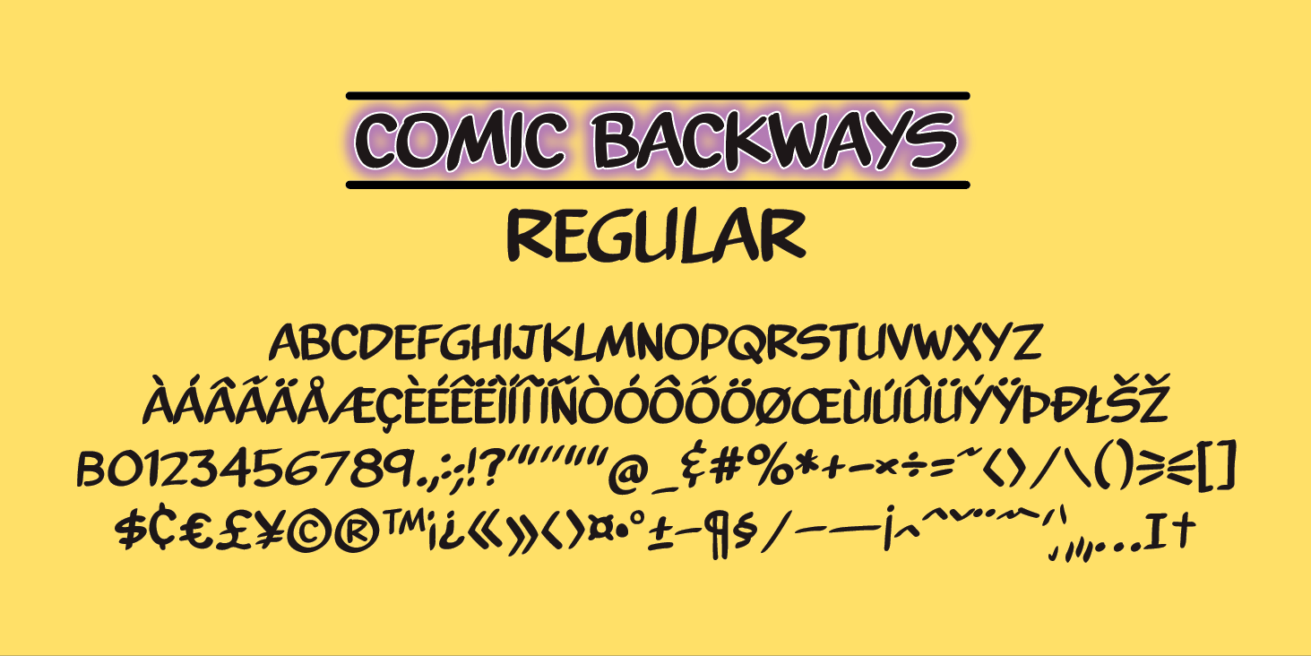 Comic Backways Font Pack