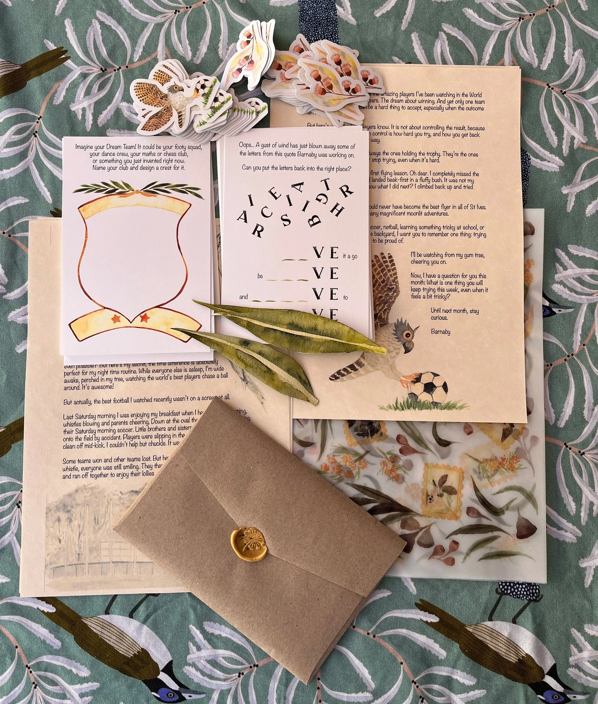 Every issue includes an original, handmade paper cut-out, starting with our Month 1 green leaf. Each month brings a new, unique element to the collection. Save every piece, and in a few months, they can be arranged together to build a complete, hand-