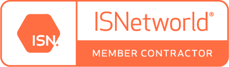 ISNetworld Member Contractor logo with orange and white color scheme