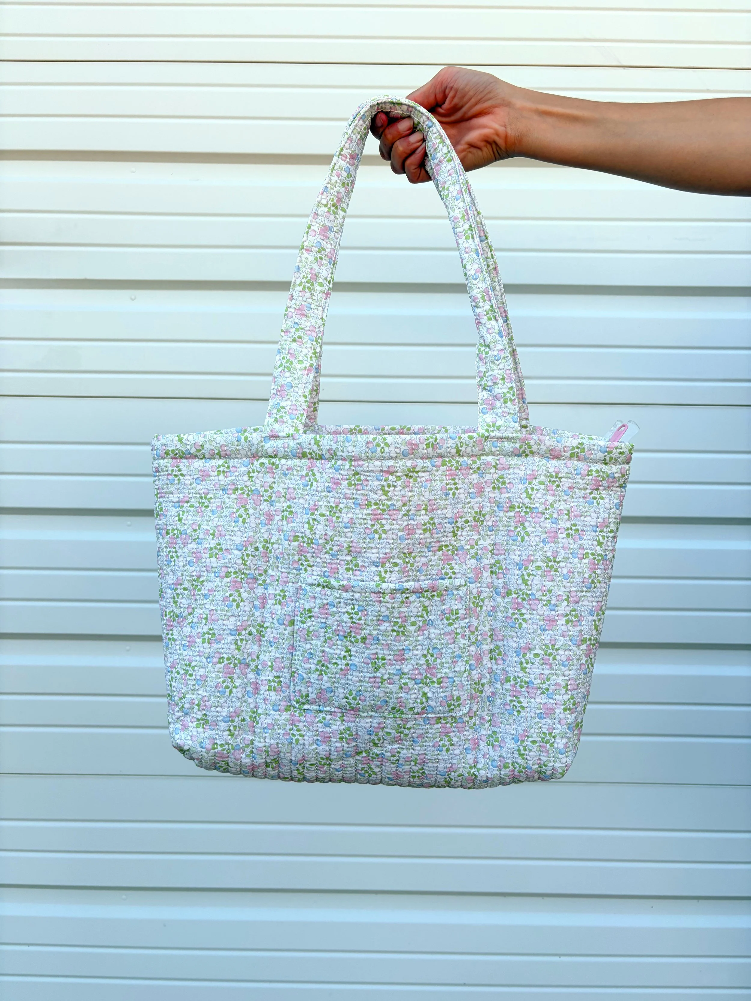 Quilted Embroidered Tote