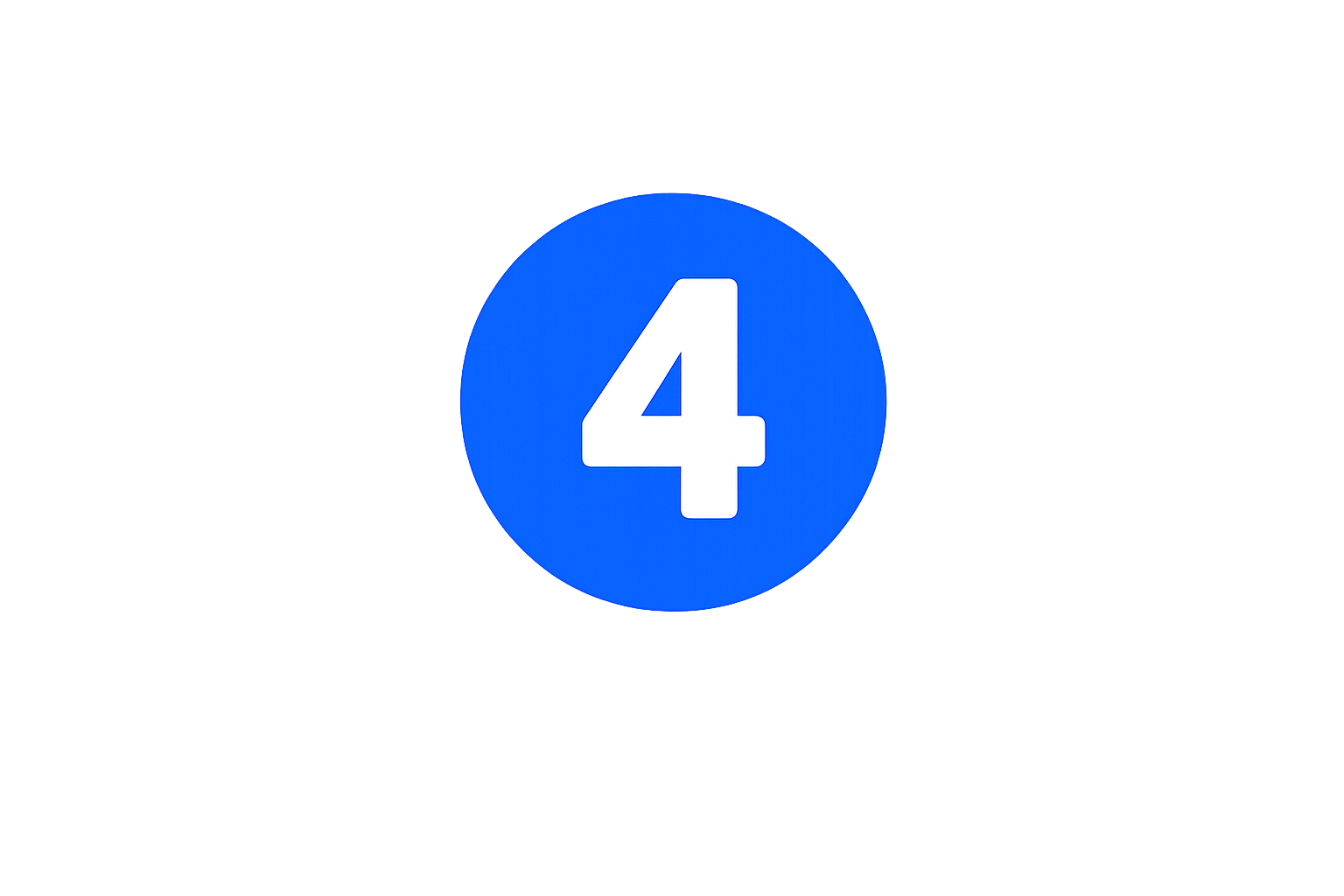 Blue circle with the number 4 in white inside.