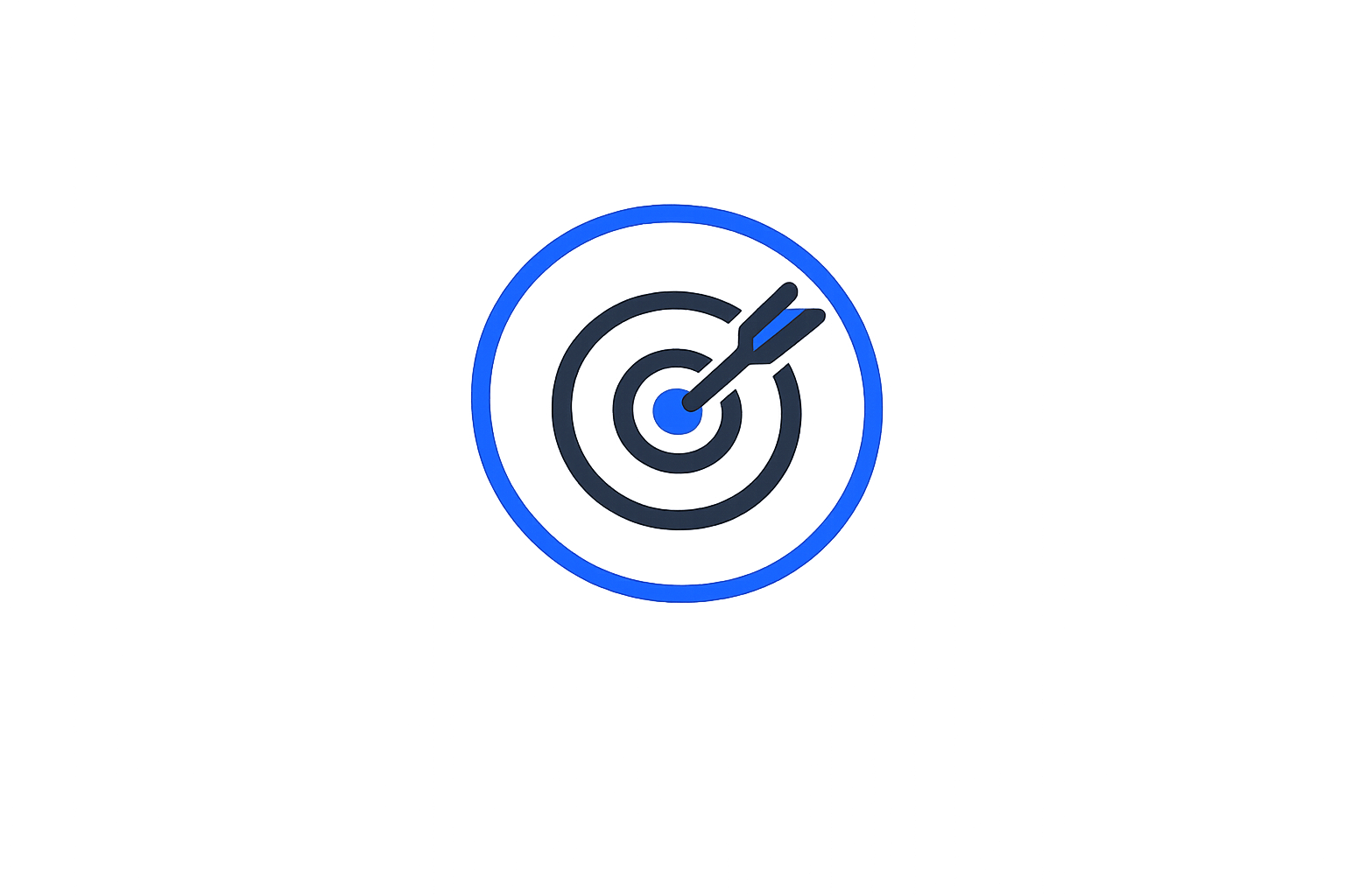 Digital illustration of a target with an arrow hitting the bullseye, symbolizing goal achievement or success.