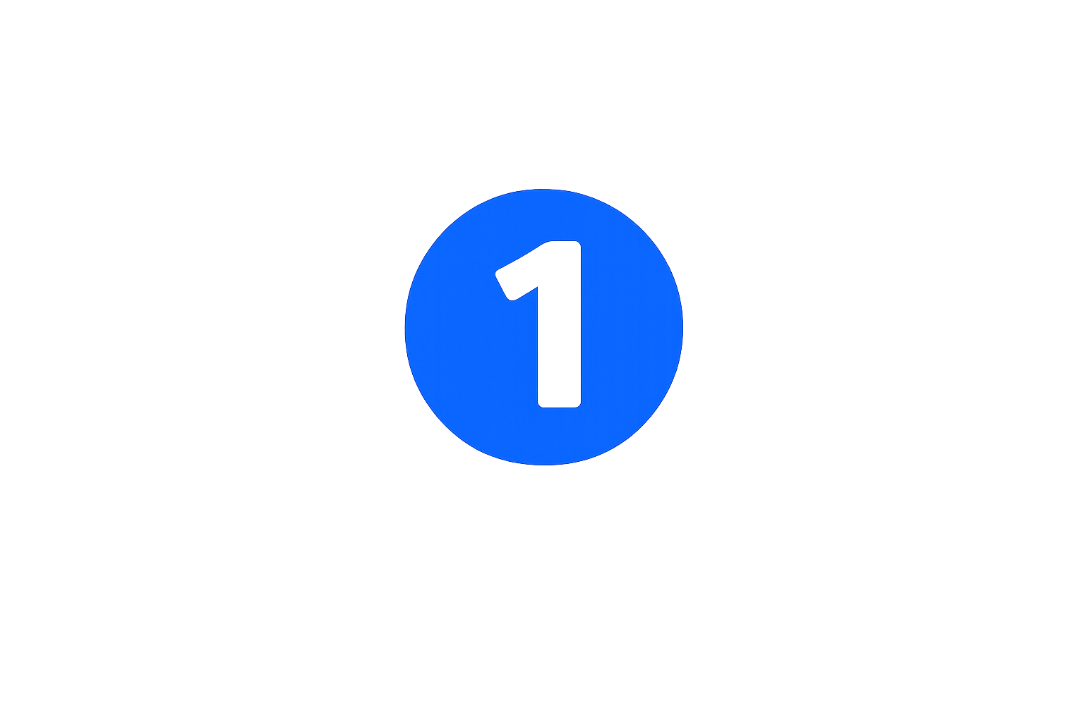 Blue circle with the number 1 inside it.