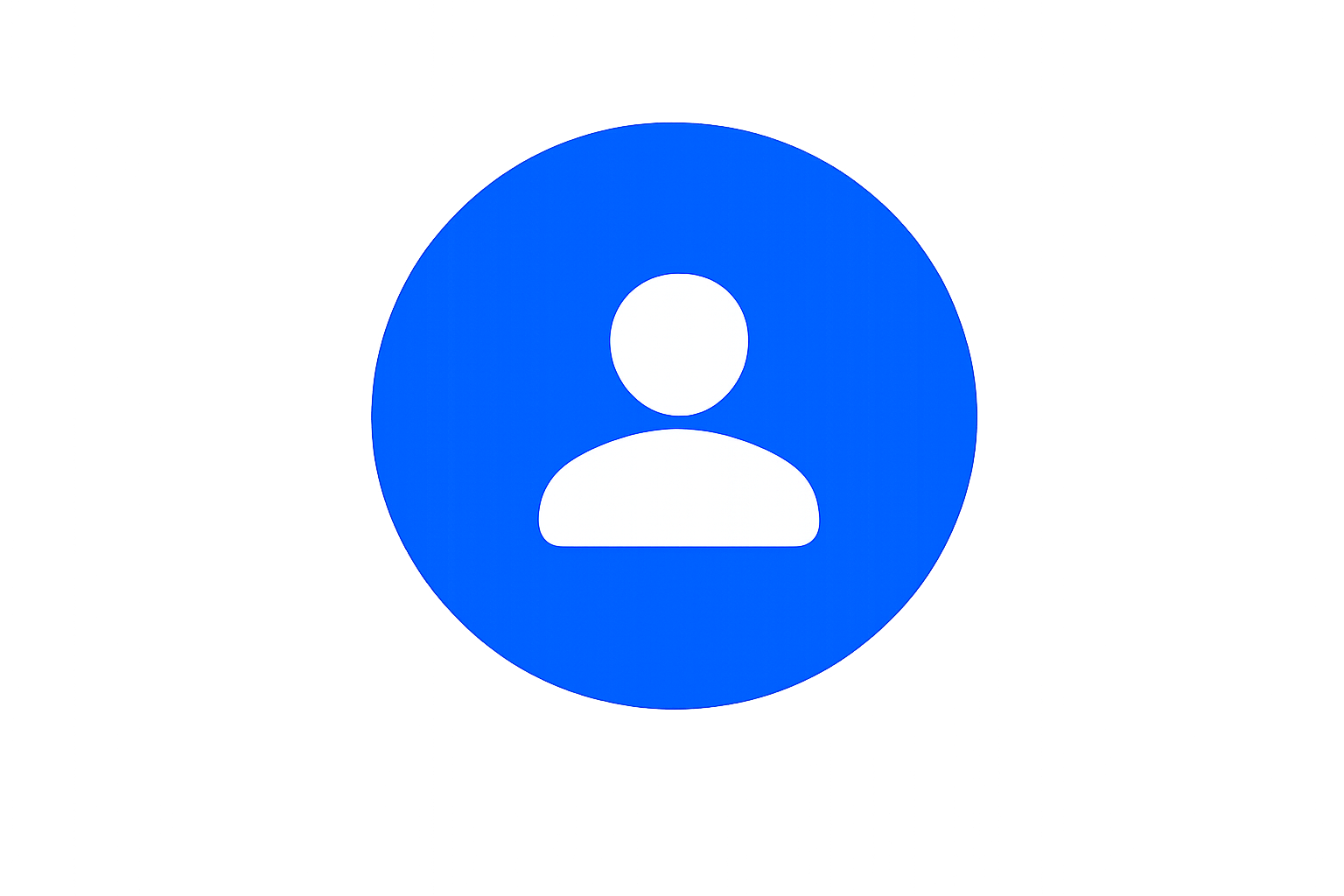 Blue circle icon with a white user silhouette, representing a profile or account.