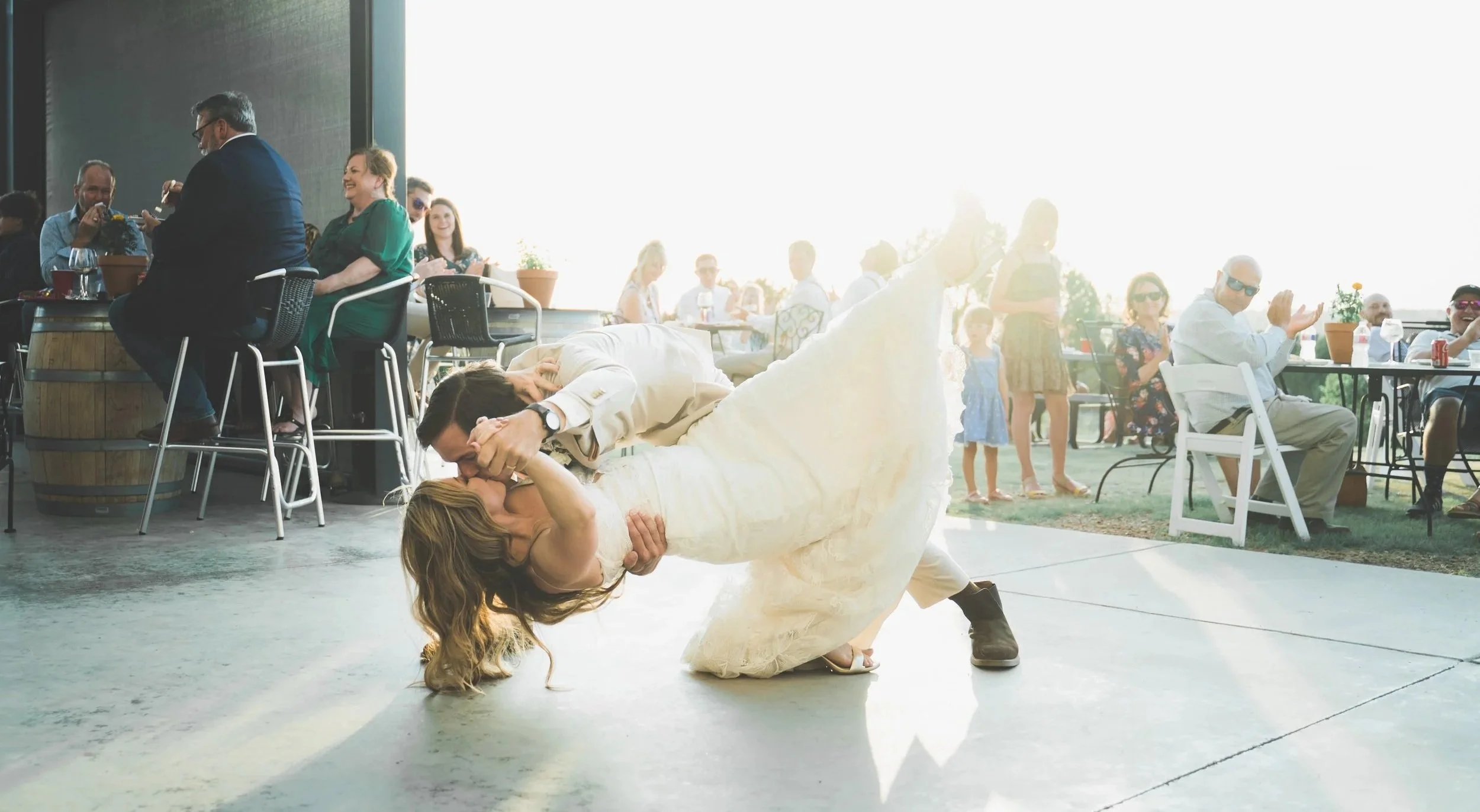Intimate winery wedding reception at Bar Z Winery near Amarillo, TX
