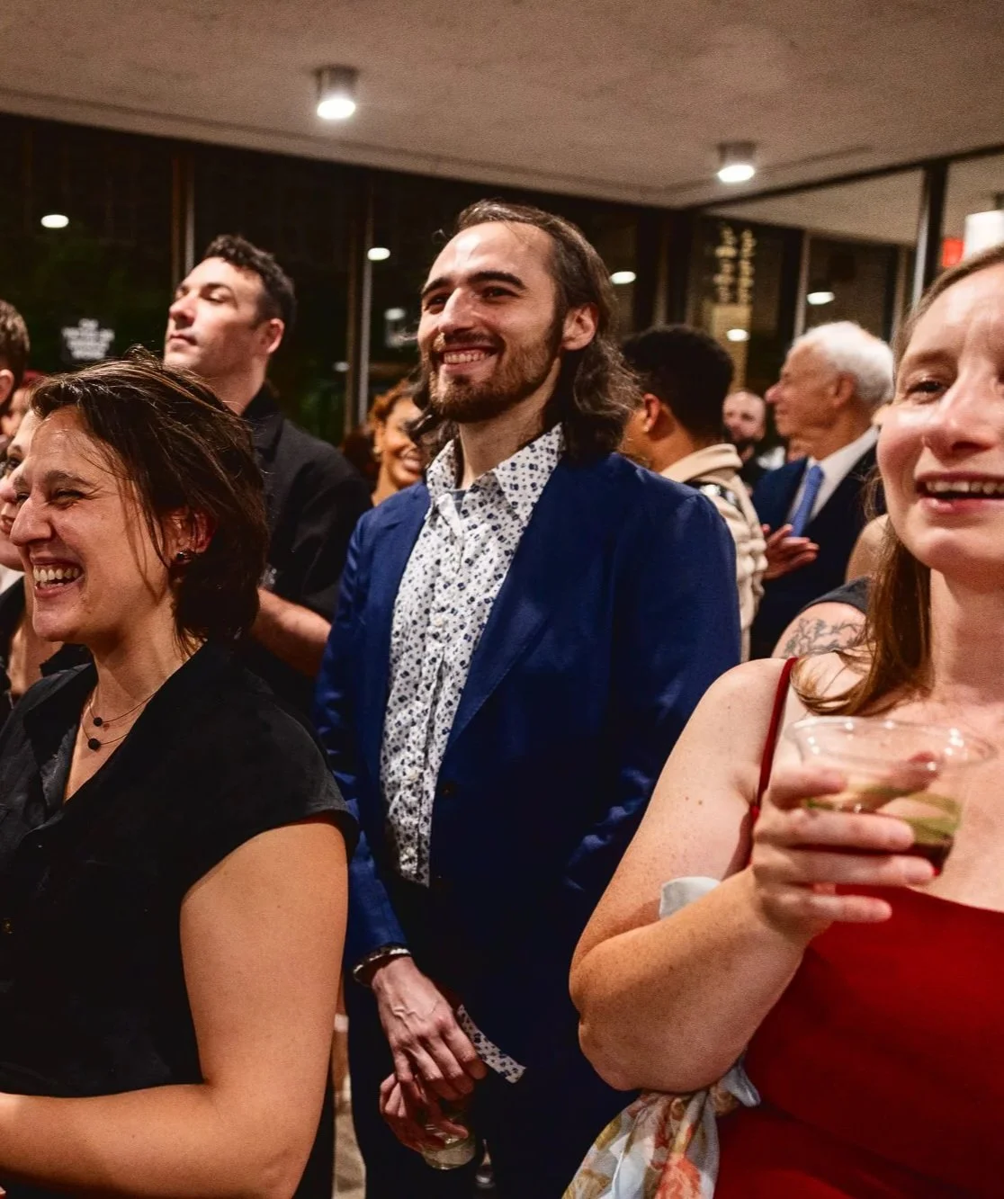 Jason Weisinger celebrates at the opening night performance of Black Swan at ART in Cambridge, MA.