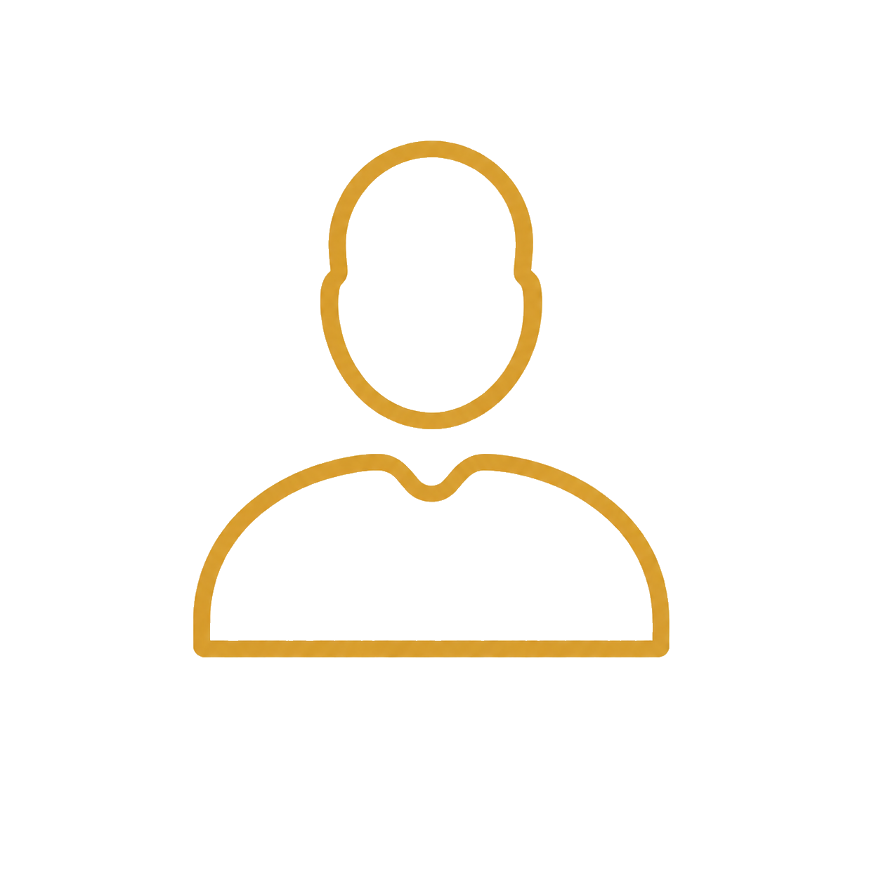 Outline illustration of a person's head and shoulders with a question mark inside the head, symbolizing thinking or inquiry.