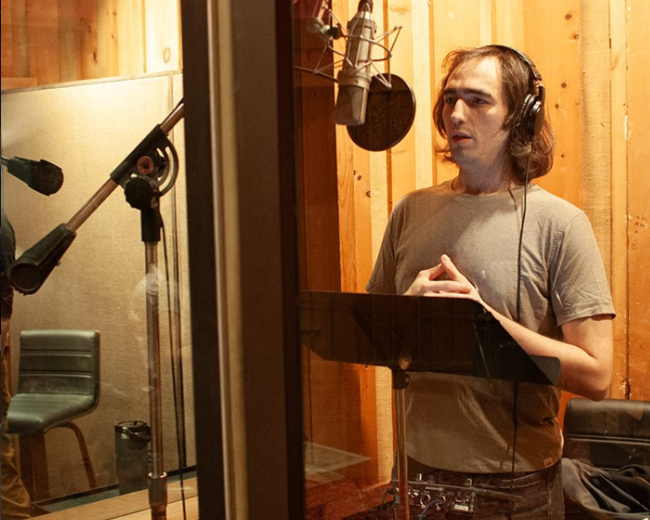 Jason Weisinger records the album of The Great Dictionary of the Yiddish Language by Alex Weiser and Ben Kaplan at Power Studios BerkleeNYC