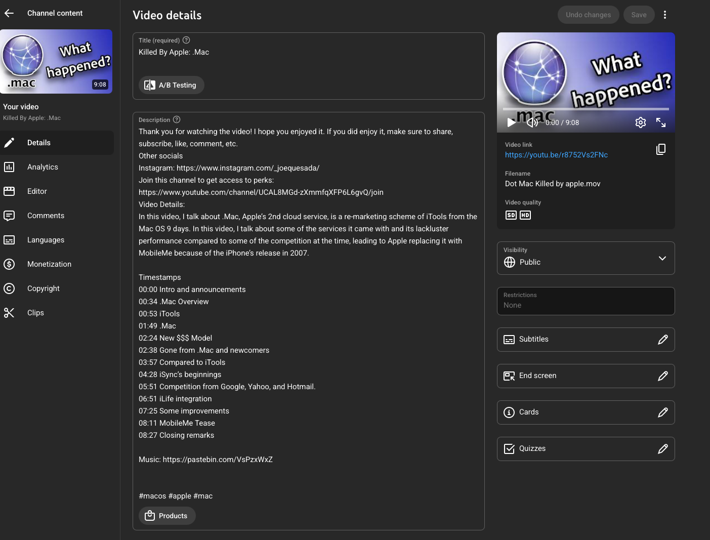 Thumbnail image displaying a blue background with the text 'What happened?' overlaid. An icon resembling a globe connected by lines is also present.