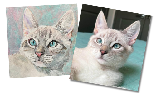 Cat photo and painting example.