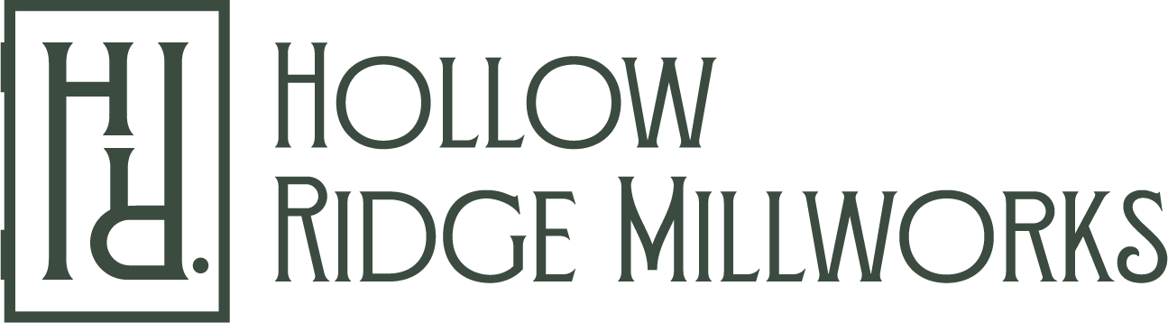 Logo for Hollow Ridge Millworks with stylized initials H and R inside a rectangular border and the company name to the right.
