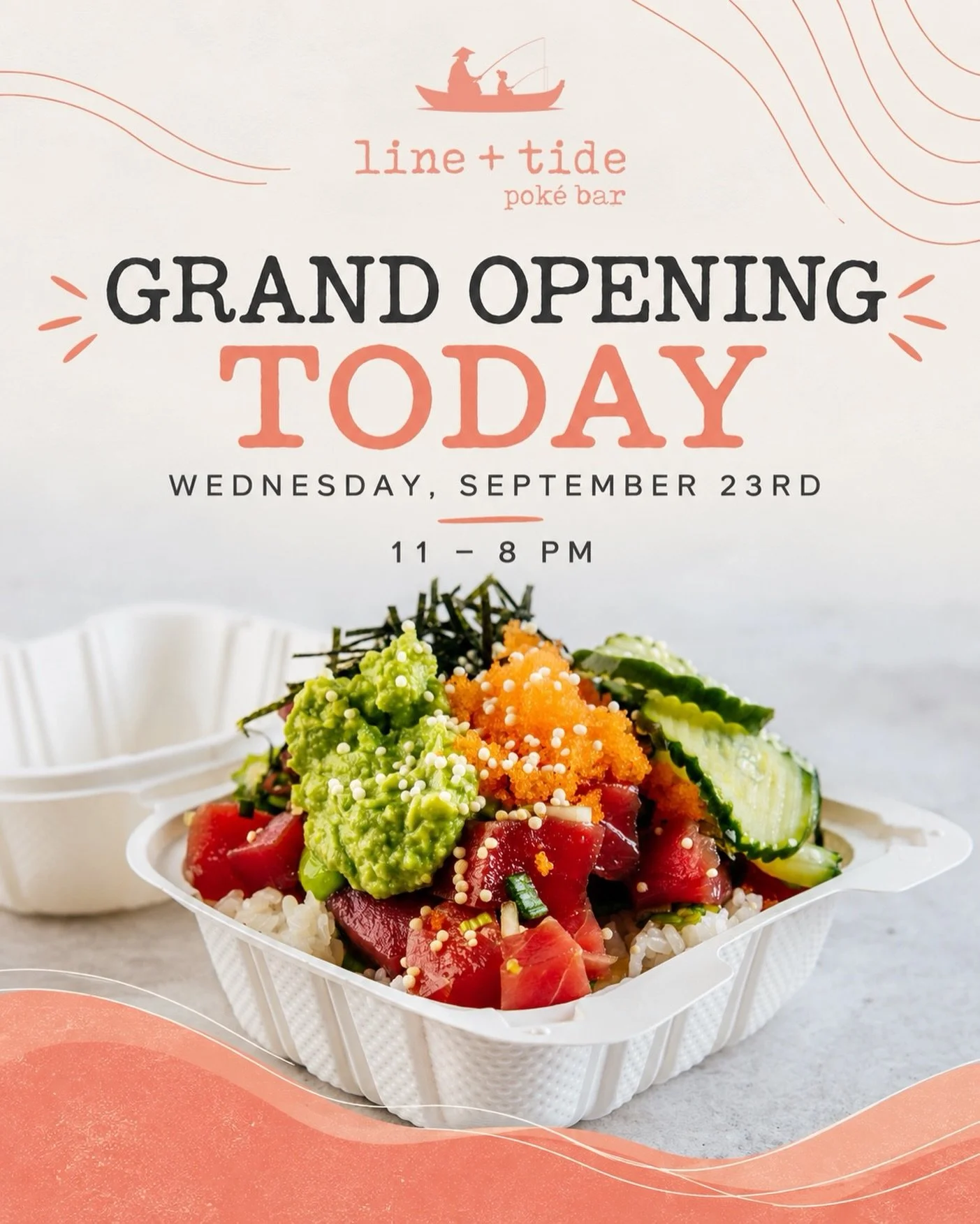 IT&rsquo;S OFFICIAL &mdash; WE&rsquo;RE OPEN! 🌊🤍

Today is the day, Rio Rancho! We&rsquo;re so excited to finally open our doors and welcome you to Line+Tide Pok&eacute; Bar.

Come build your bowl, say hello, and celebrate opening day with us! 🥢

