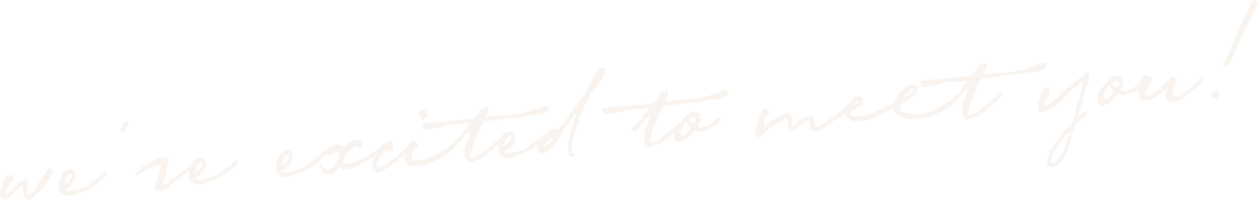 A cursive white text on a transparent background that reads, "we've expected to meet you!"