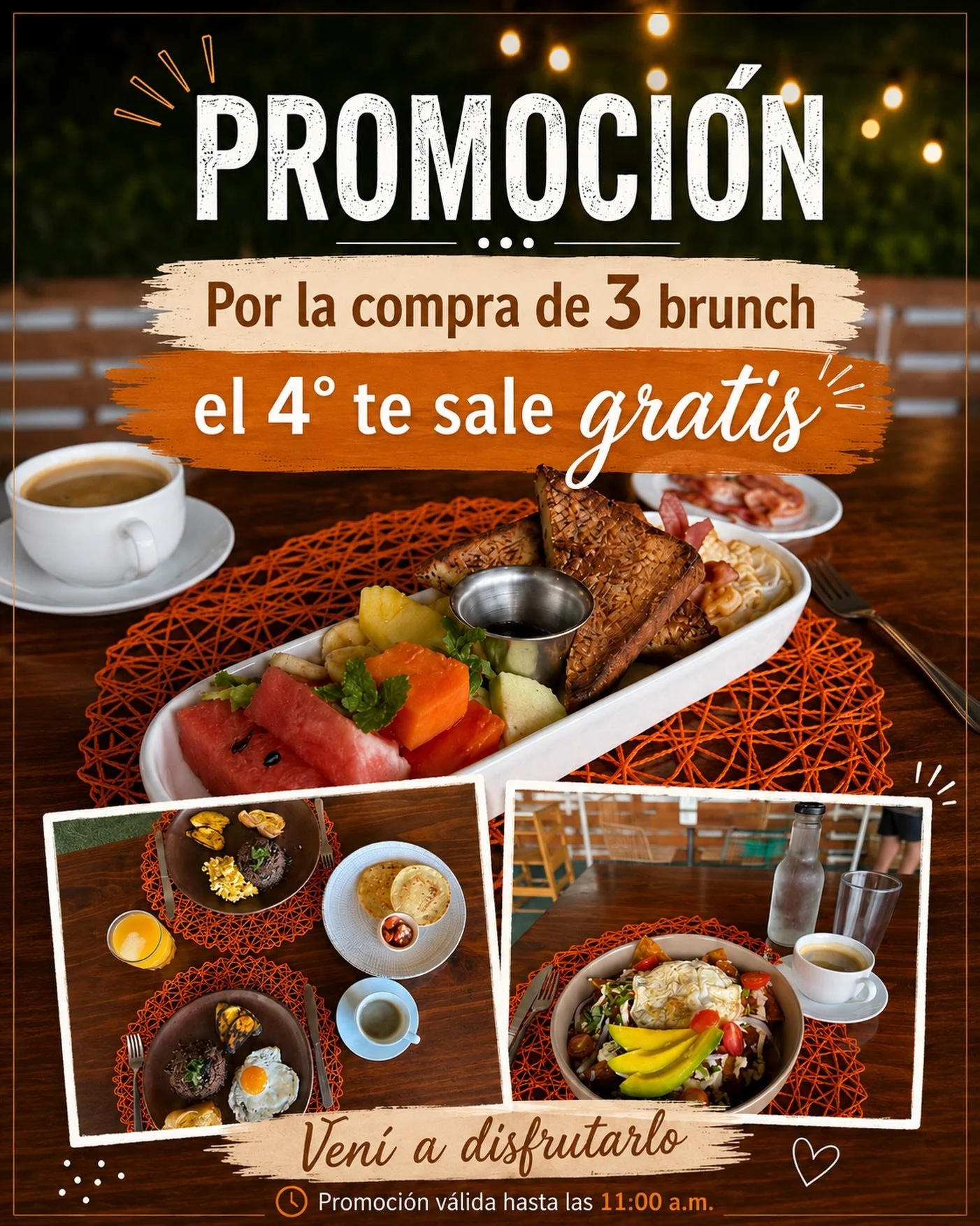 S&aacute;bados y domingos 😍🍾
Men&uacute; de brunch y men&uacute; regular  disponible 🙌🏼

Les esperamos 😀