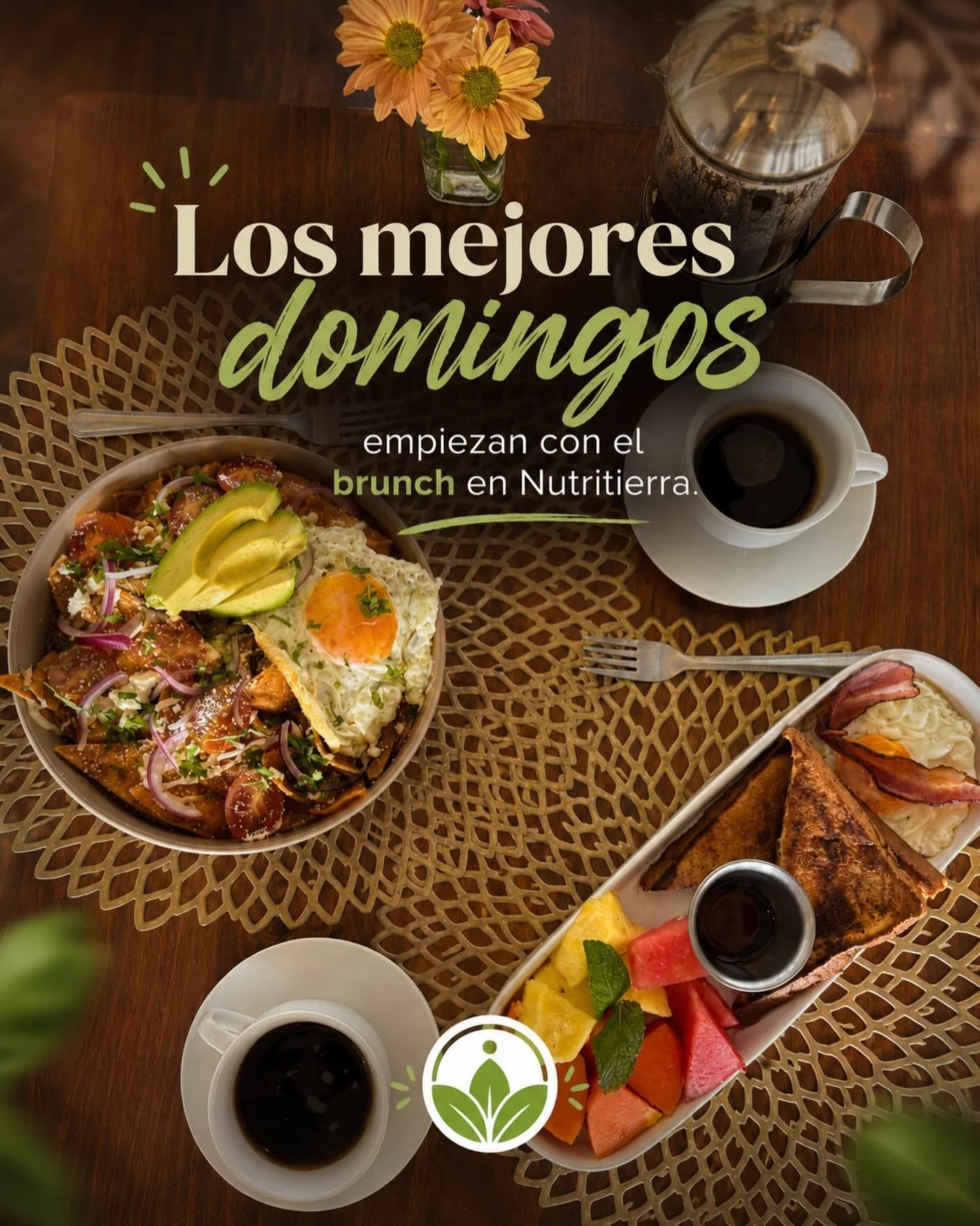 Domingo de brunch en NutriTierra 🍳

Hoy le esperamos con buena comida y un ambiente bonito para compartir.

Adem&aacute;s, quienes nos visiten durante el d&iacute;a recibir&aacute;n una tarjeta con 10% de descuento para su pr&oacute;xima visita.

Le