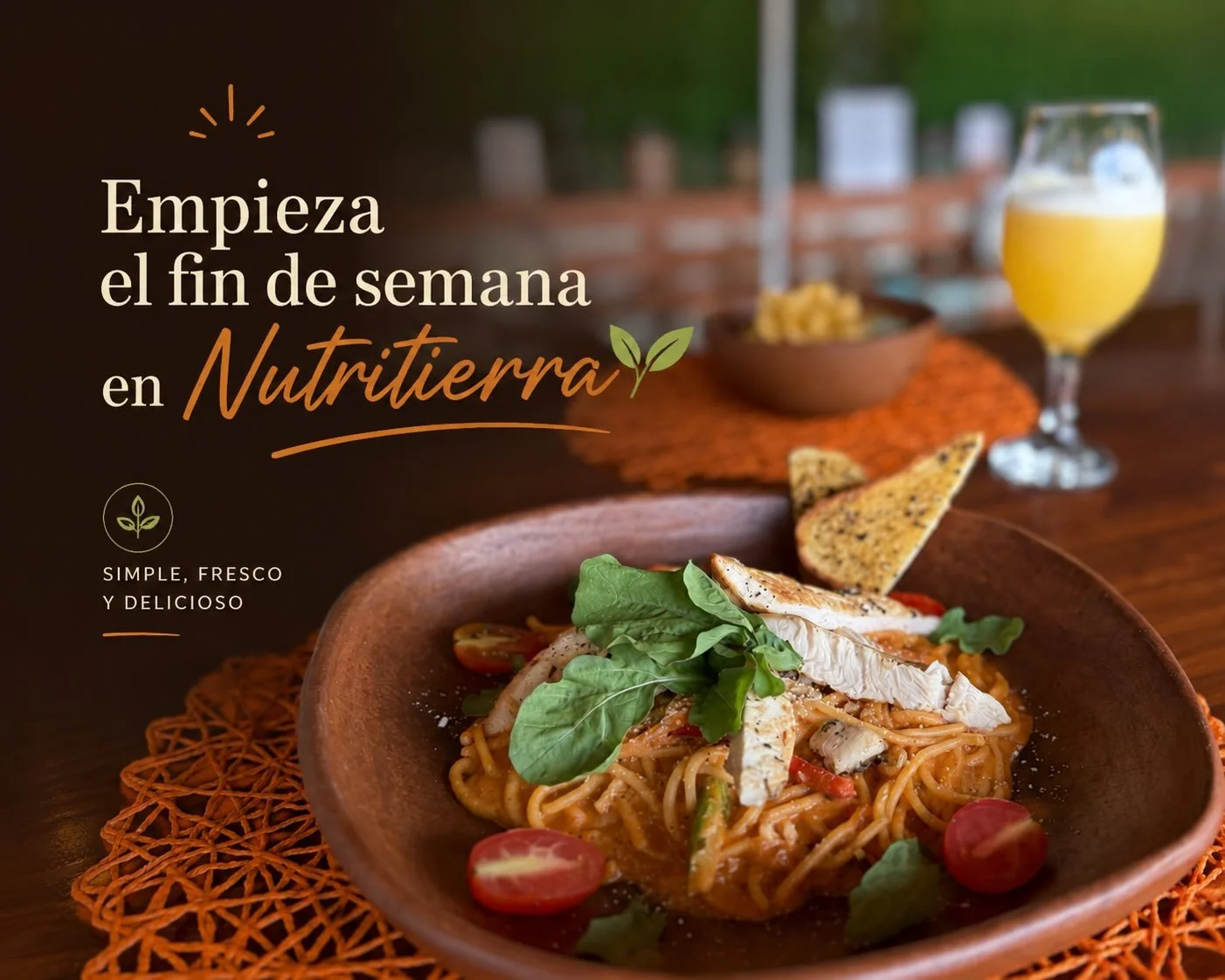 El verdadero lujo est&aacute; en disfrutar sin prisa.
Una Pasta Aurora cremosa, pechuga de pollo a la plancha y un ambiente que invita a desconectarse.

Empez&aacute; el fin de semana con el sabor que te merec&eacute;s.
📍Nutritierra, Palmares.