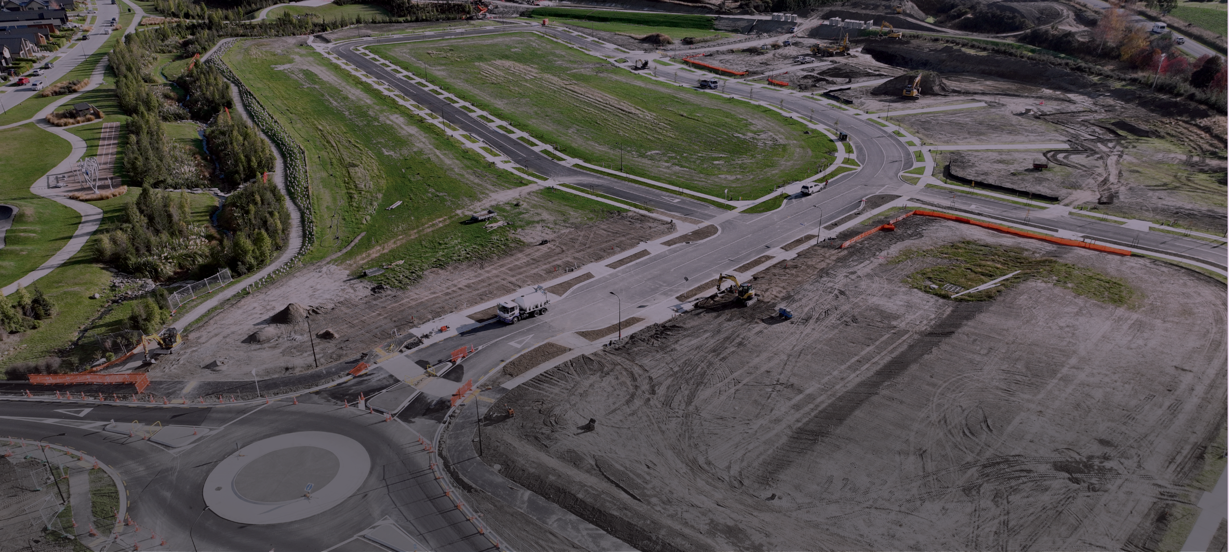 Benchmark Construction working on subdivision infrastructure development including roading, asphalt surfacing and water infrastructure