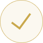 A gold-colored coin with a checkmark symbol in the center