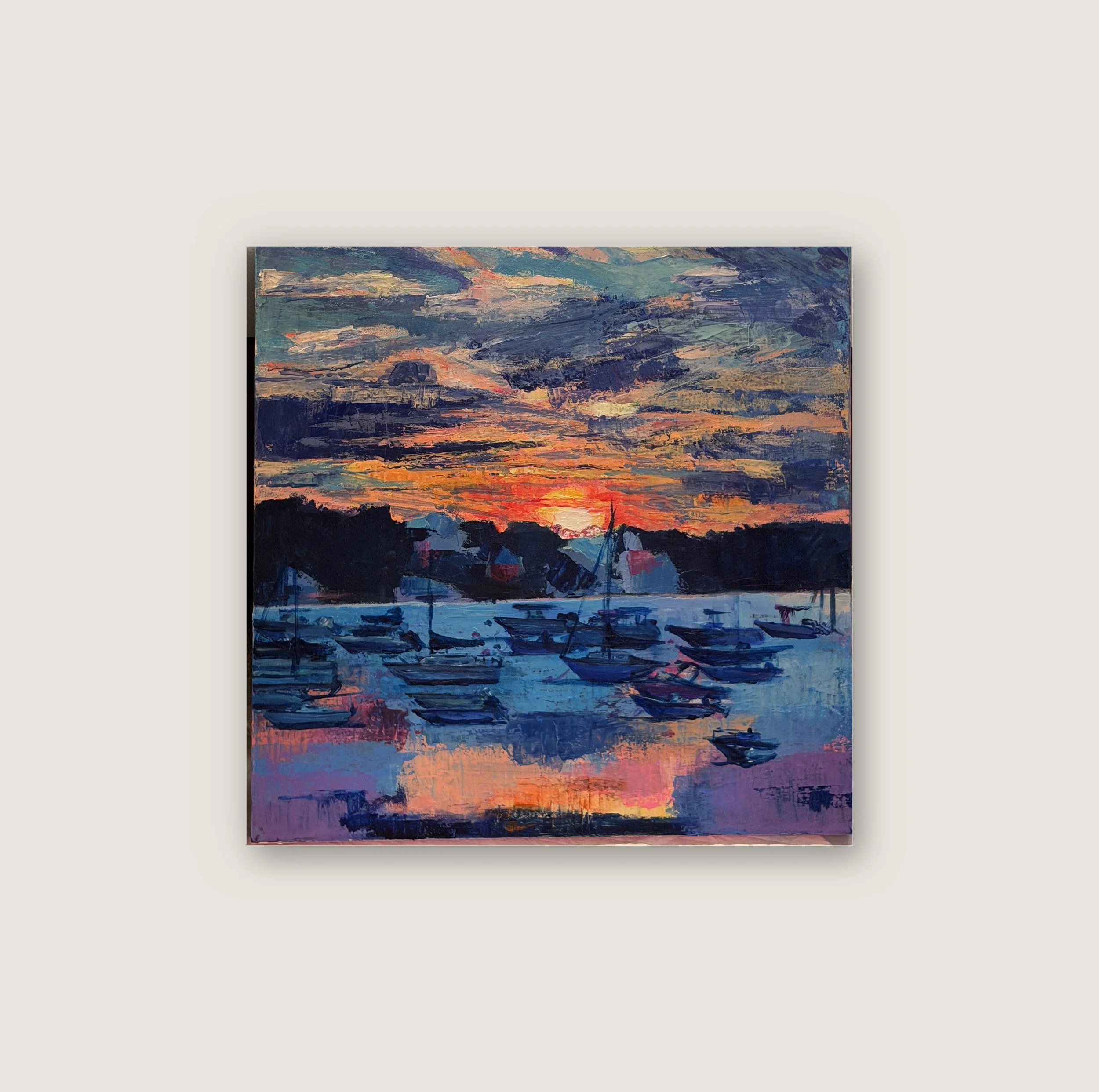 Sunset Harbor Oil Painting