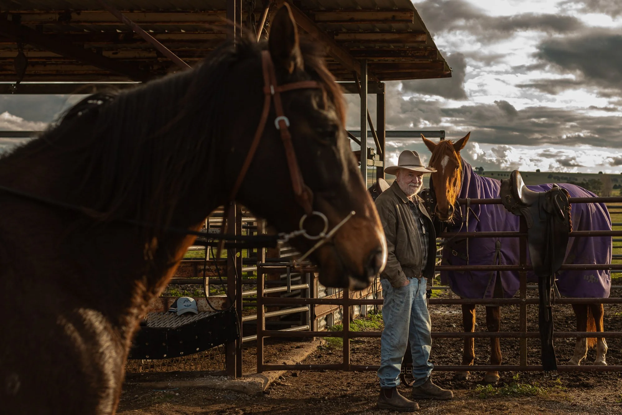 A portrait of Victorian mountain cattleman Charlie Lovick at his home in Merrijig, Victoria, Australia on the 1st of July 2021. Asanka Brendon Ratnayake for The New York Times.