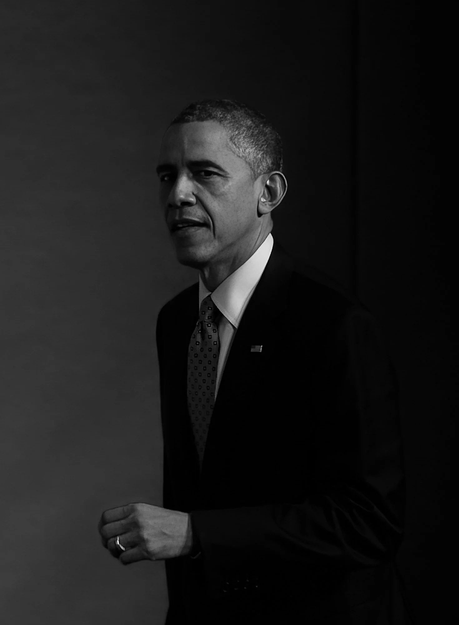 President Barack Obama black & white photo from G20 summit