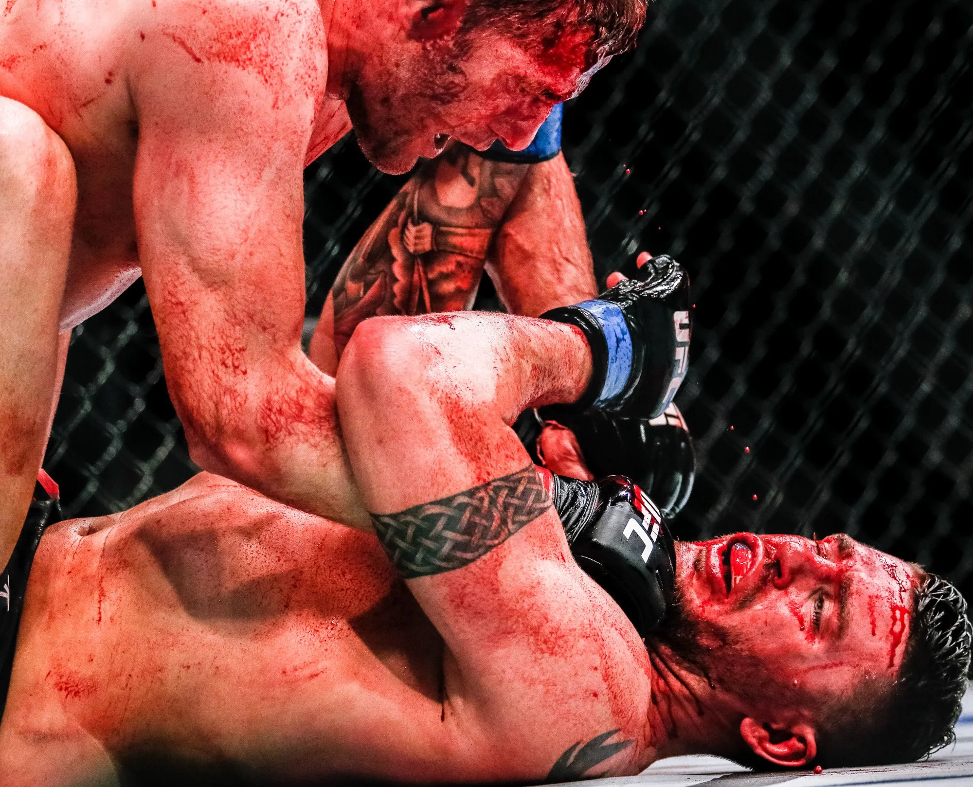 Daniel Kelly grapples Chris Camozzi during UFC Fight Night 