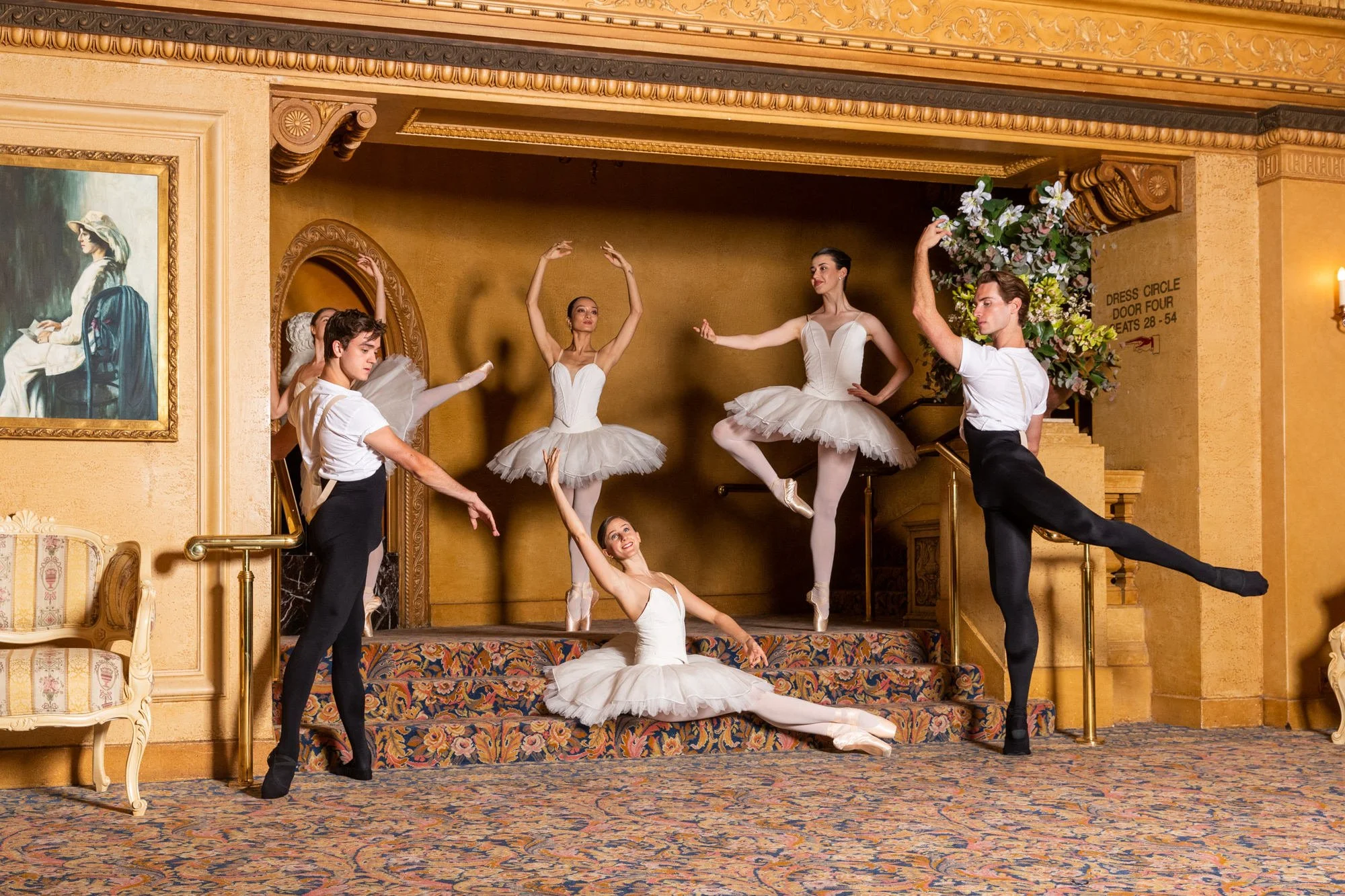 Six Telstra Ballet Dancer Awards nominees pose during a media call at The Regent Theatre in Melbourne.
