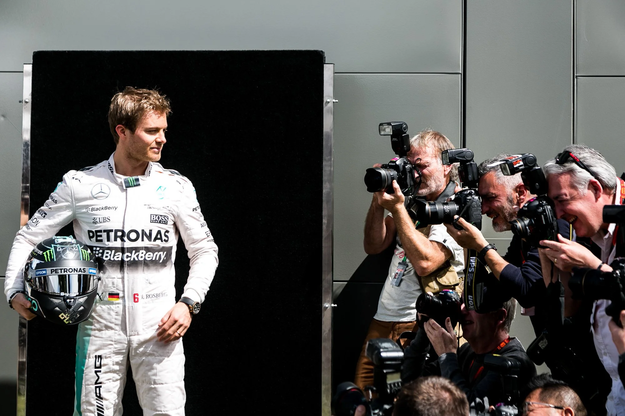 Nico Rosberg turns towards a group of photographers during the Driver Portrait photo session at the Australian Formula 1 Grand Prix