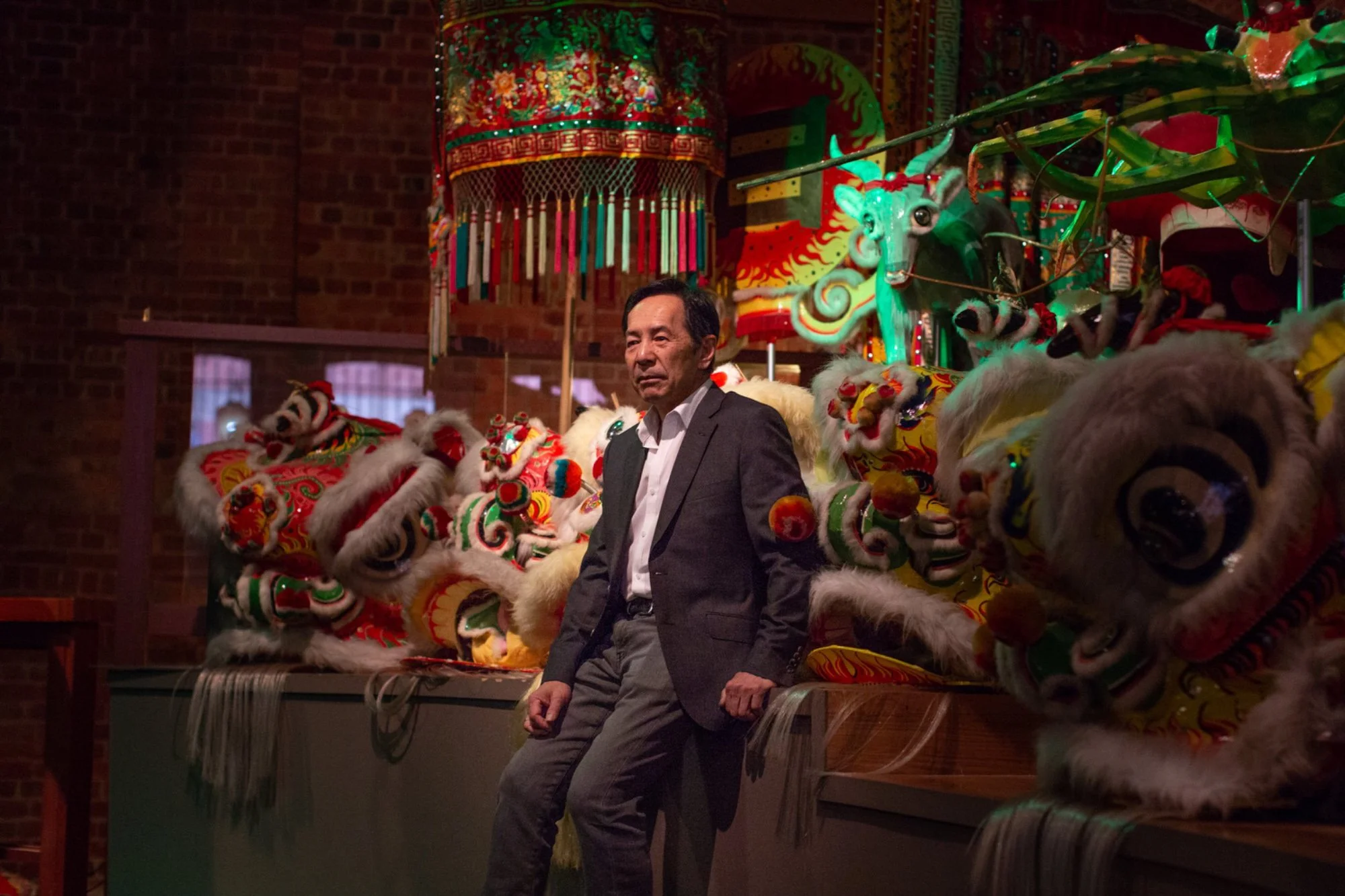 A portrait of Mark Wang, deputy chairman of the Museum of Chinese Australian history in Melbourne's Chinatown, Victoria, Australia 