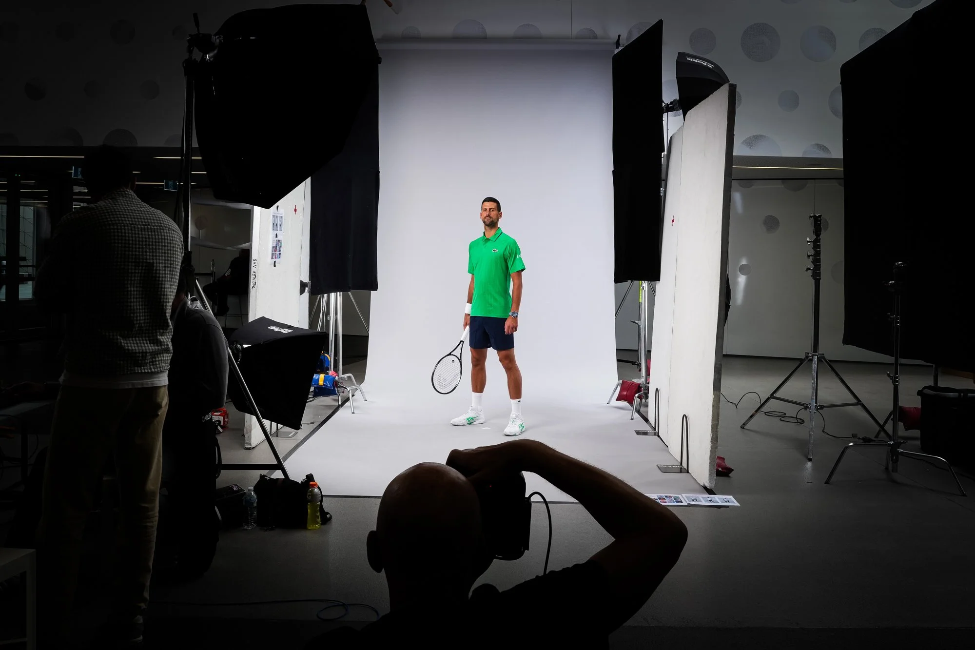 Novak Djokovic poses for a portrait during at Melbourne Park in Melbourne 2026