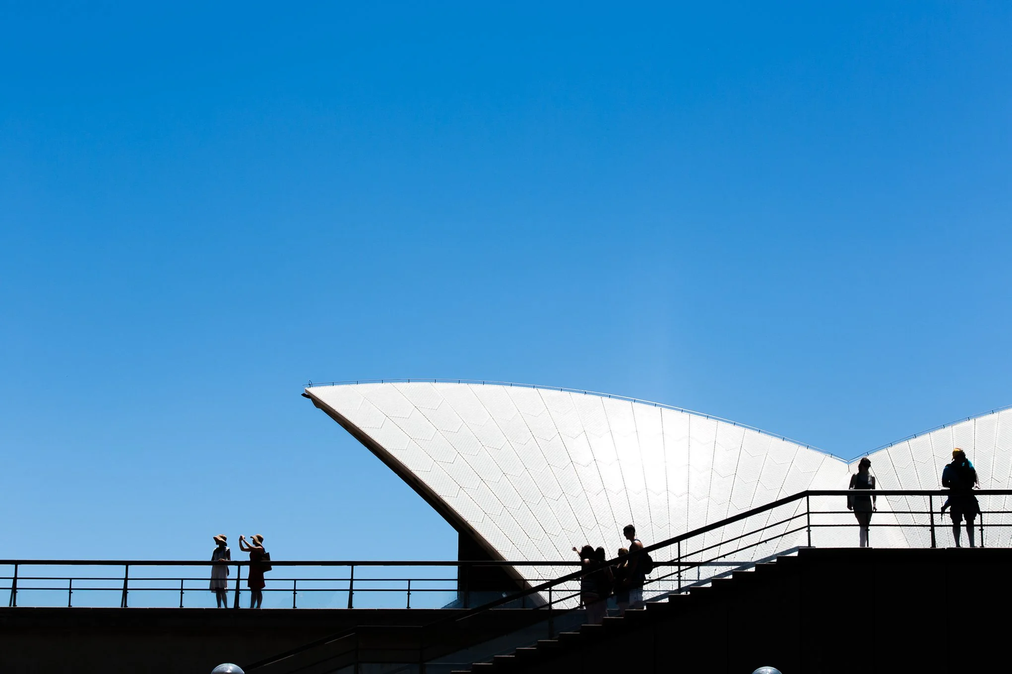 Tourist Silhouetted against the Sydney Opera House