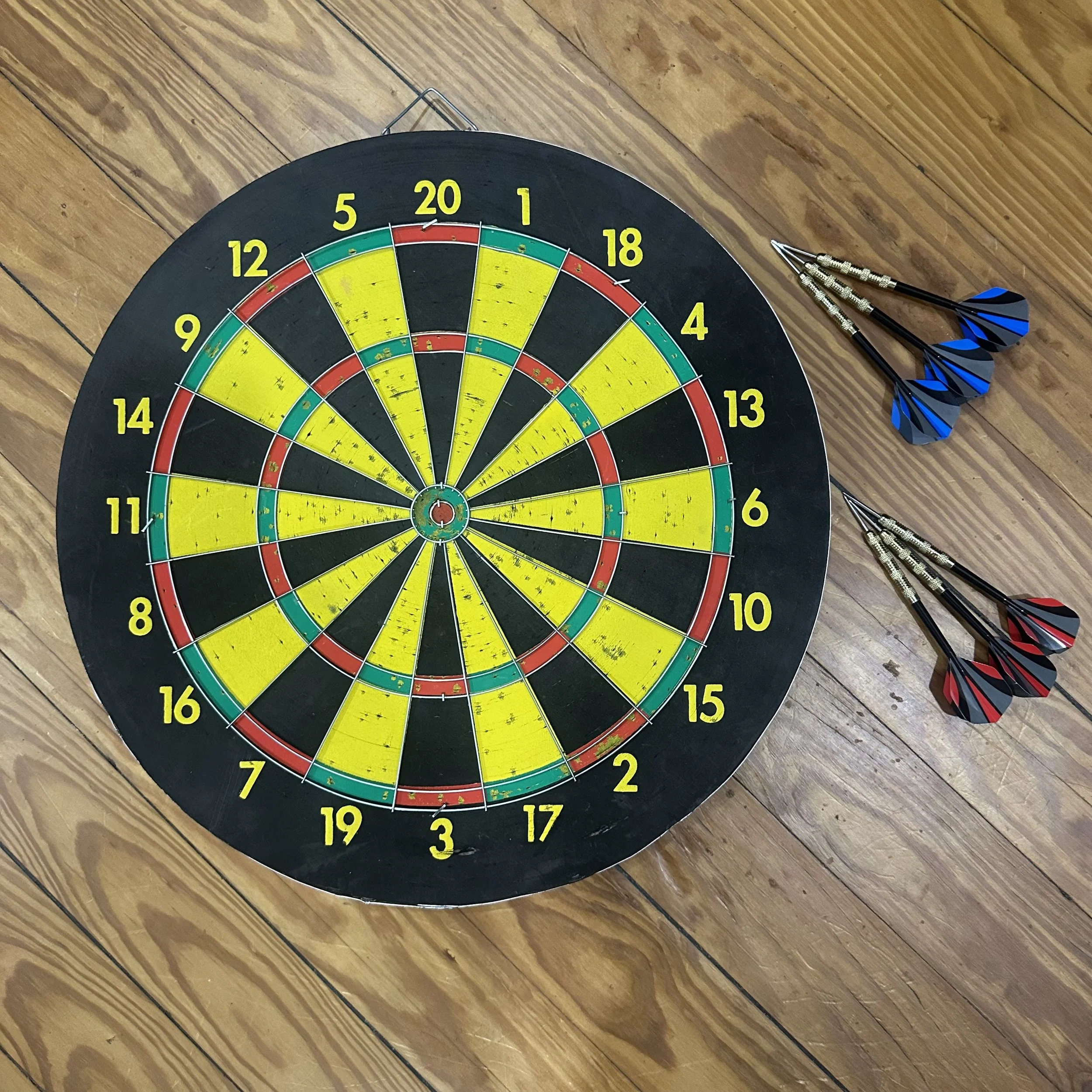 Classic Bristle Dartboard Set with 6 Steel Tip Darts | Game Night Essential