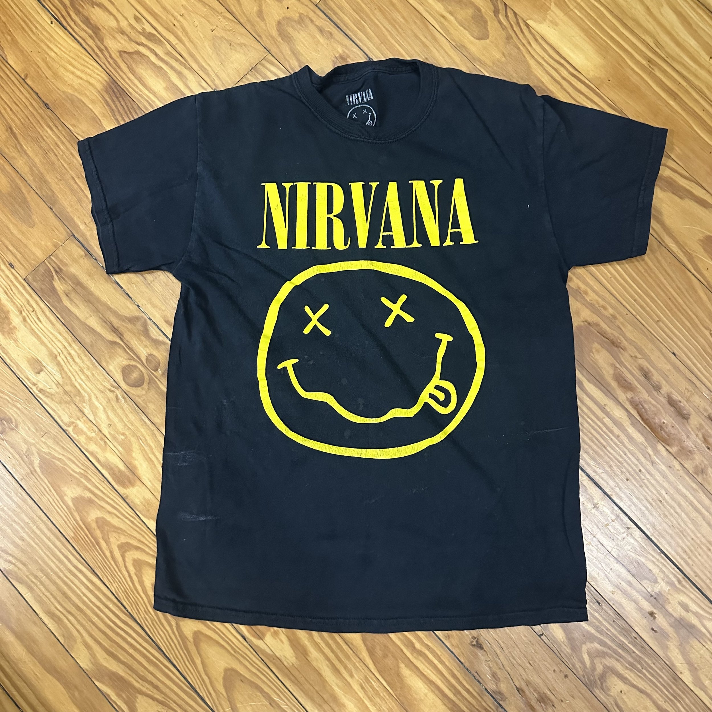Nirvana Smiley Face Graphic T-Shirt | Vintage-Inspired Grunge Band Tee