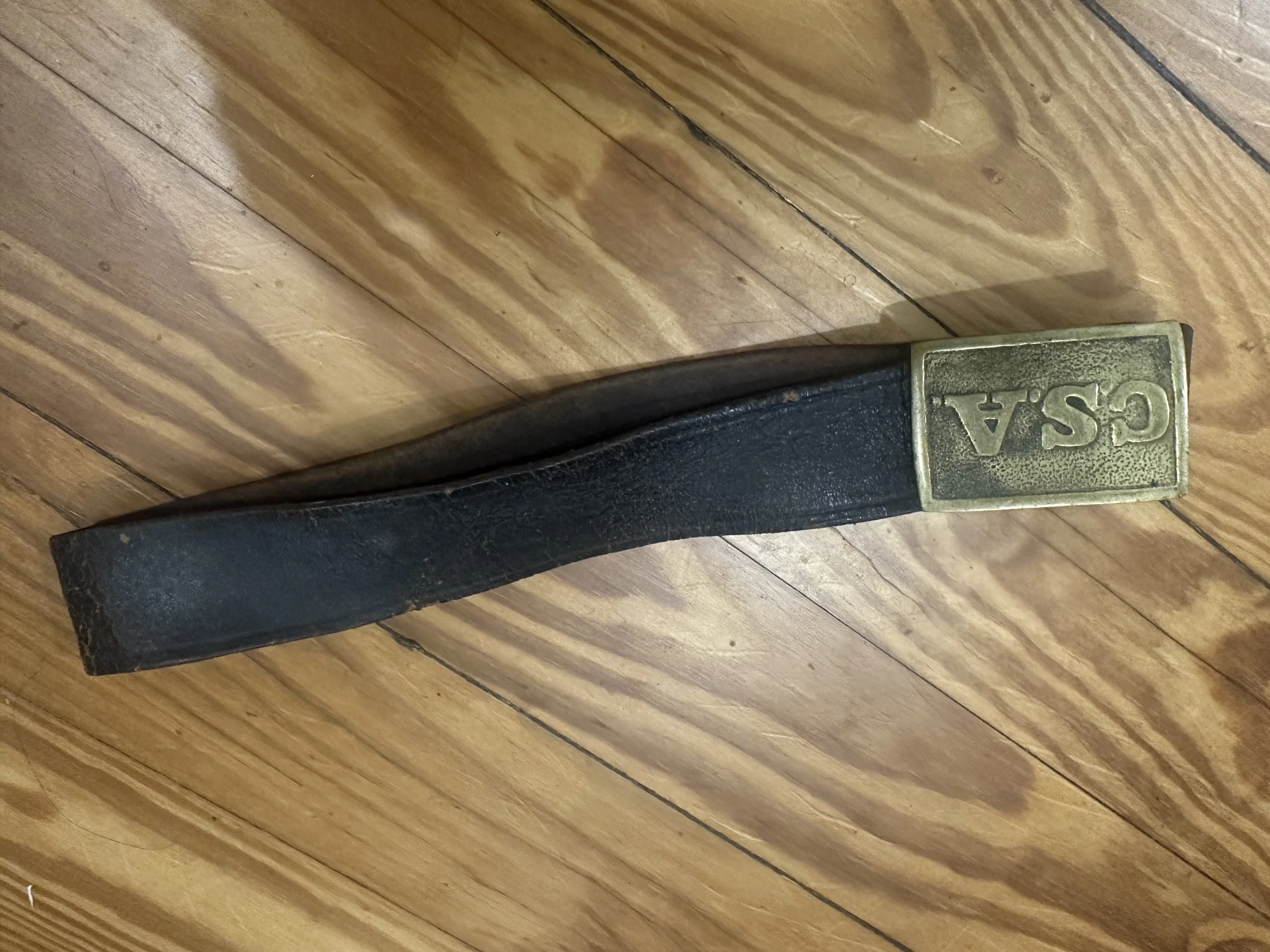 Vintage CSA Brass Hat Band | Black Leather Western Hat Accessory