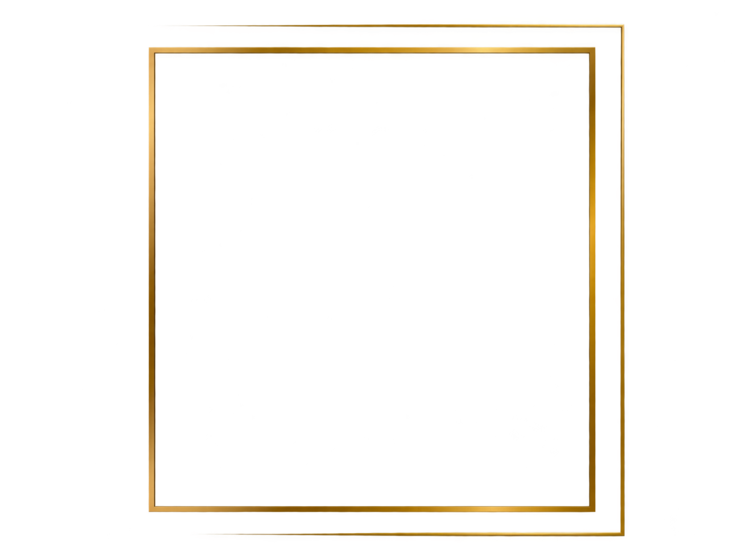 Gold picture frame with red and black accents